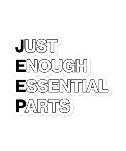 Just Enough Essential Parts Bubble-free stickers Stickers Just Enough Essential Parts