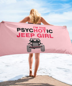 PsycHOTic Jeep Girl Towel Towels Hot Girl